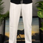 Off White Korean Plated Trouser